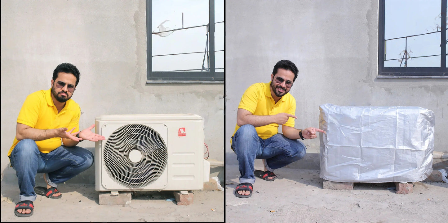 AC Cover - (Inner + Outer Unit Set) - Silver Grey