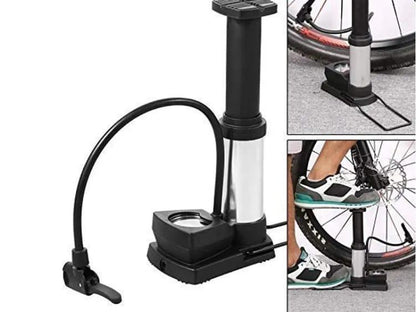 Foot Air Pump with Meter Guage & Nozzles (Free Delivery)