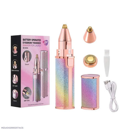 2 in 1 Rechargeable Eyebrow Facail Hair Remover With Free Delivery
