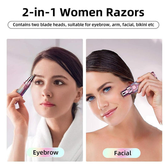 2 in 1 Rechargeable Eyebrow Facail Hair Remover With Free Delivery