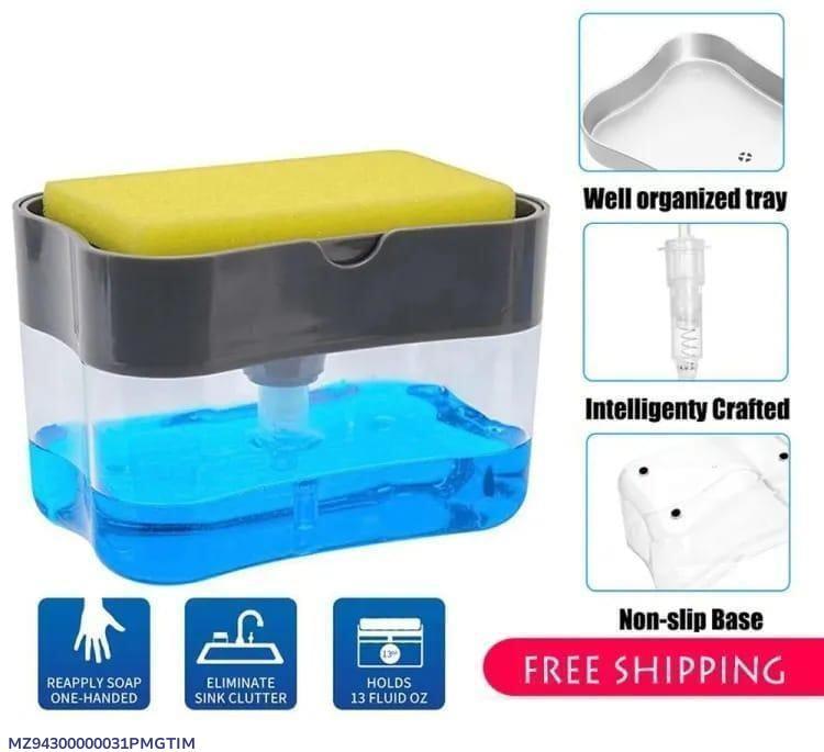2 in 1 Premium Quality Plastic Soap Dispenser & Sponge Holder Pump (Free Delivery)